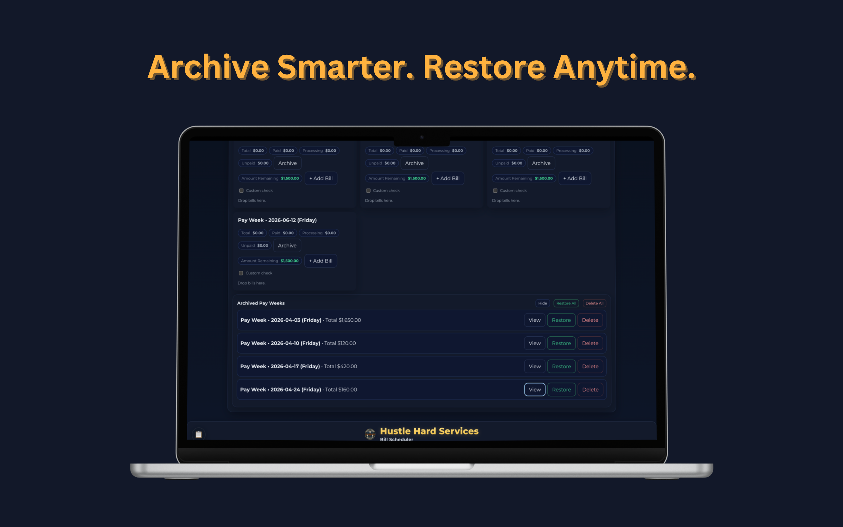 HHS Bill Scheduler screenshot 1