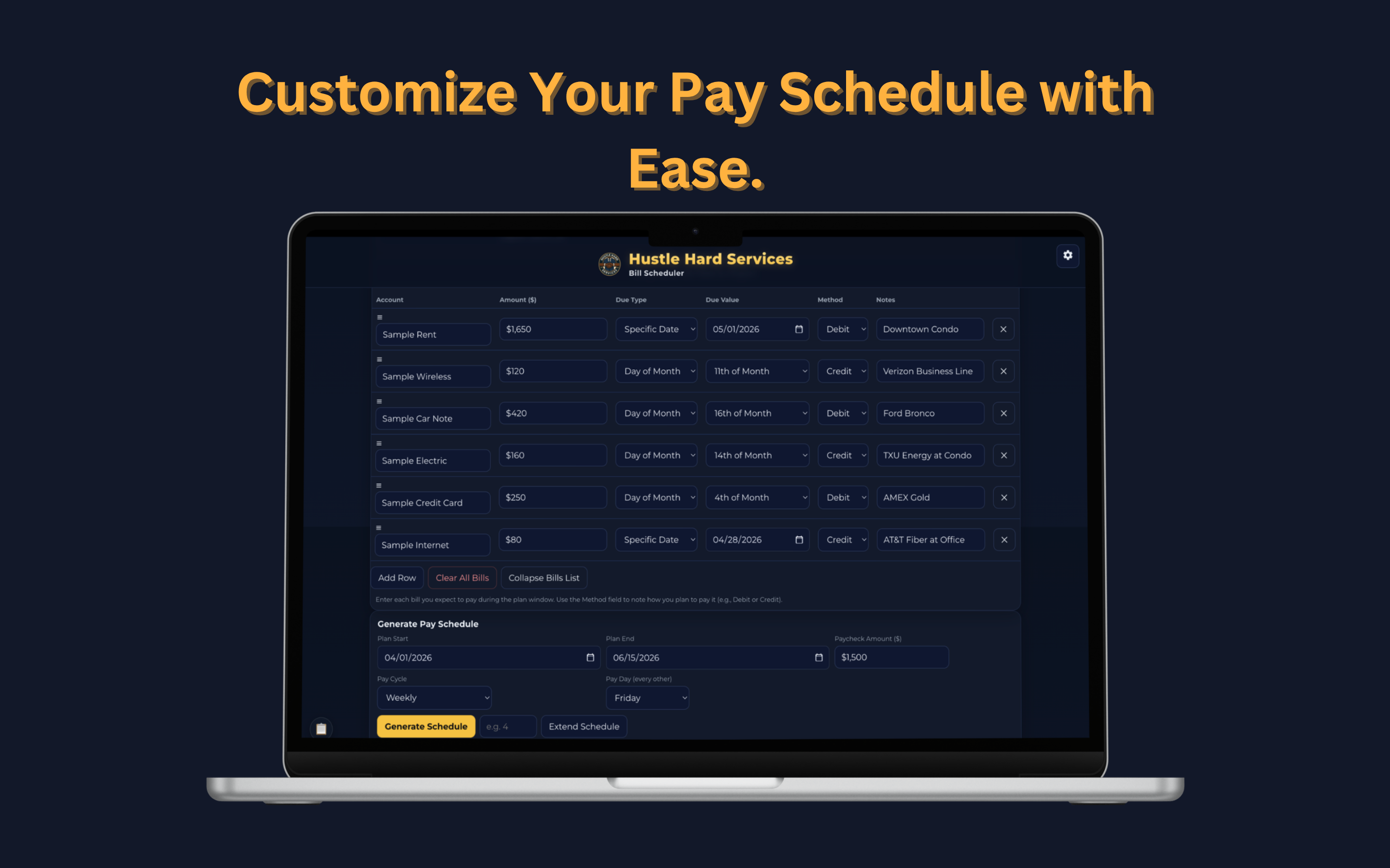 HHS Bill Scheduler screenshot 3