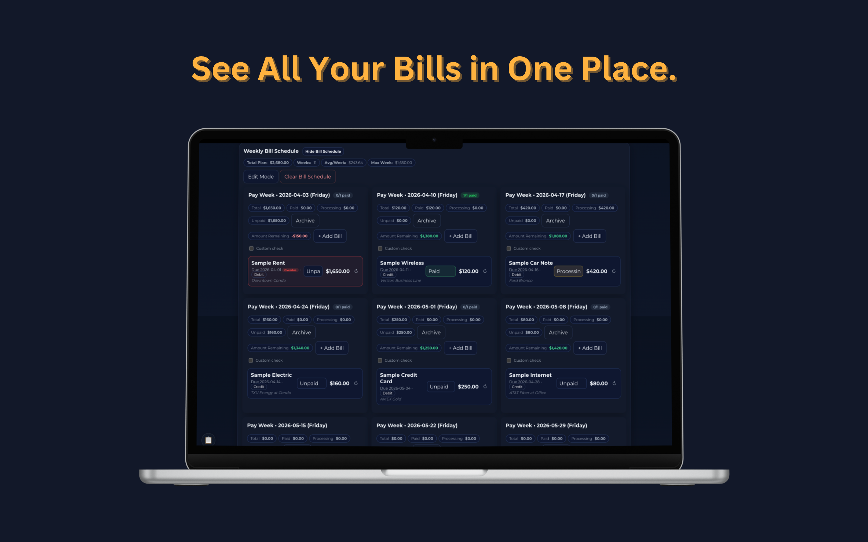 HHS Bill Scheduler screenshot 7