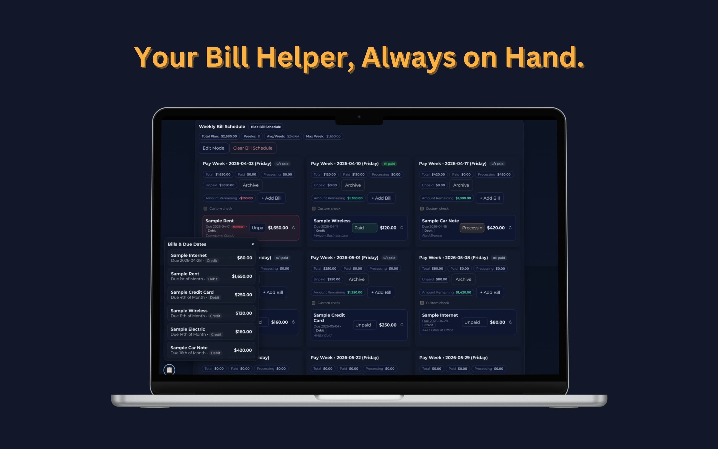 HHS Bill Scheduler screenshot 10
