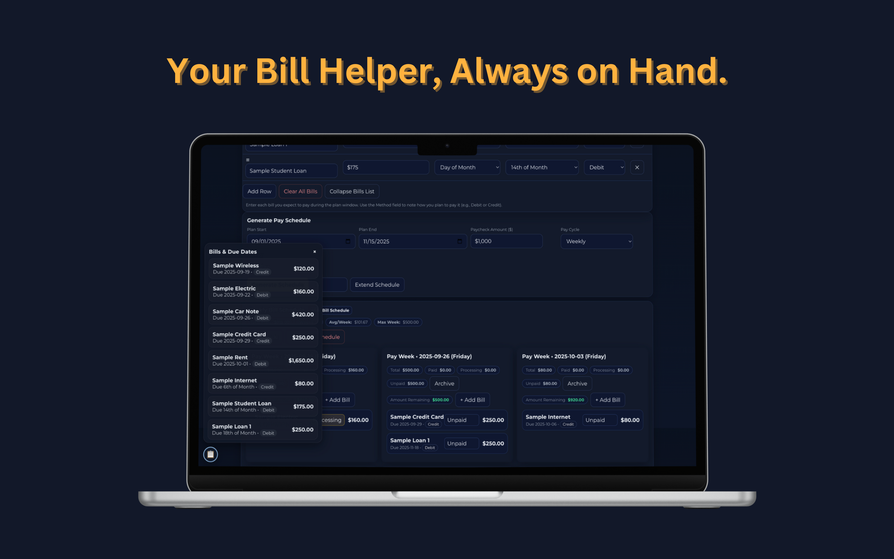 HHS Bill Scheduler screenshot 10